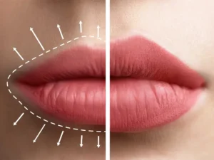 dudak büyütme işlemi öncesi sonrası