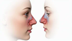 Deviasyon nedeniyle burun içi hava yolu darlığı görselleştirmesi