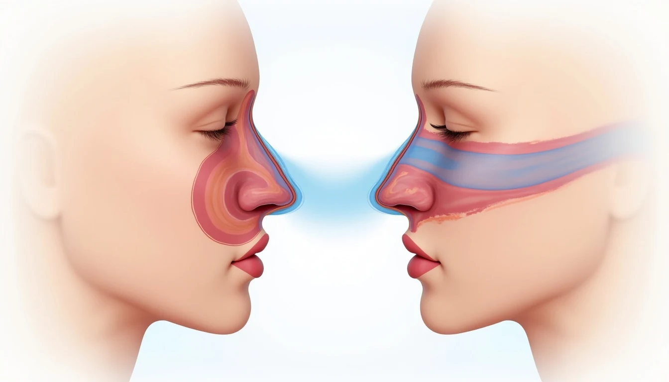 Deviasyon nedeniyle hava yolu darlığının görsel anlatımı