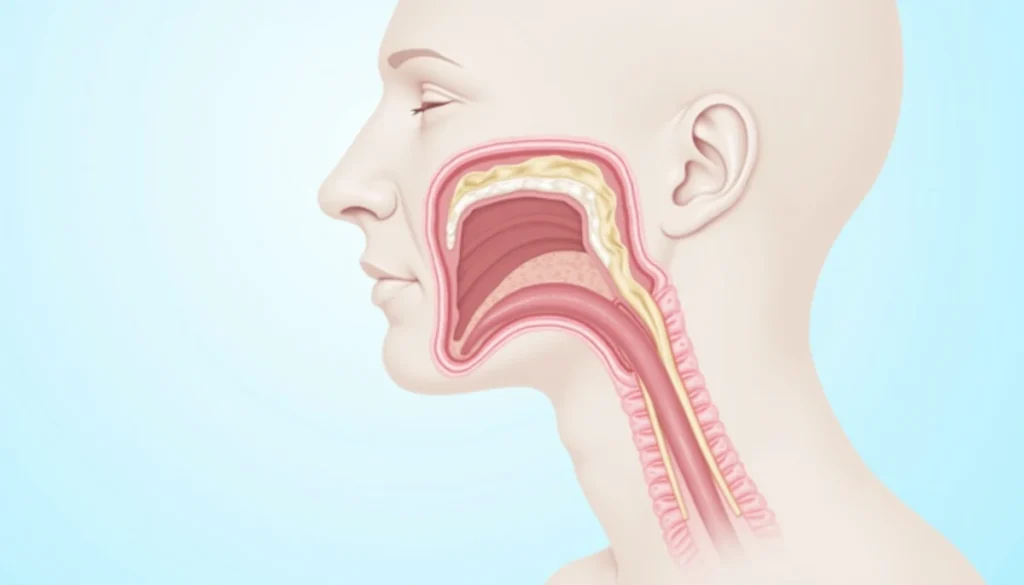Laringofaringeal reflü LPR boğaz reflüsü anatomik illüstrasyon