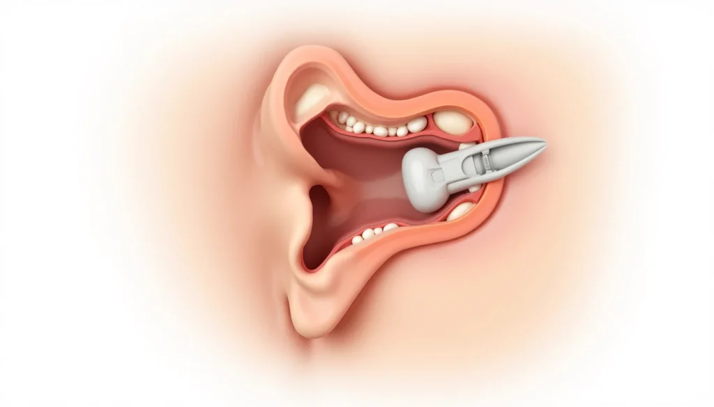 Orta kulak iltihabı anatomik illüstrasyonu, kulak zarı ve ossiküller