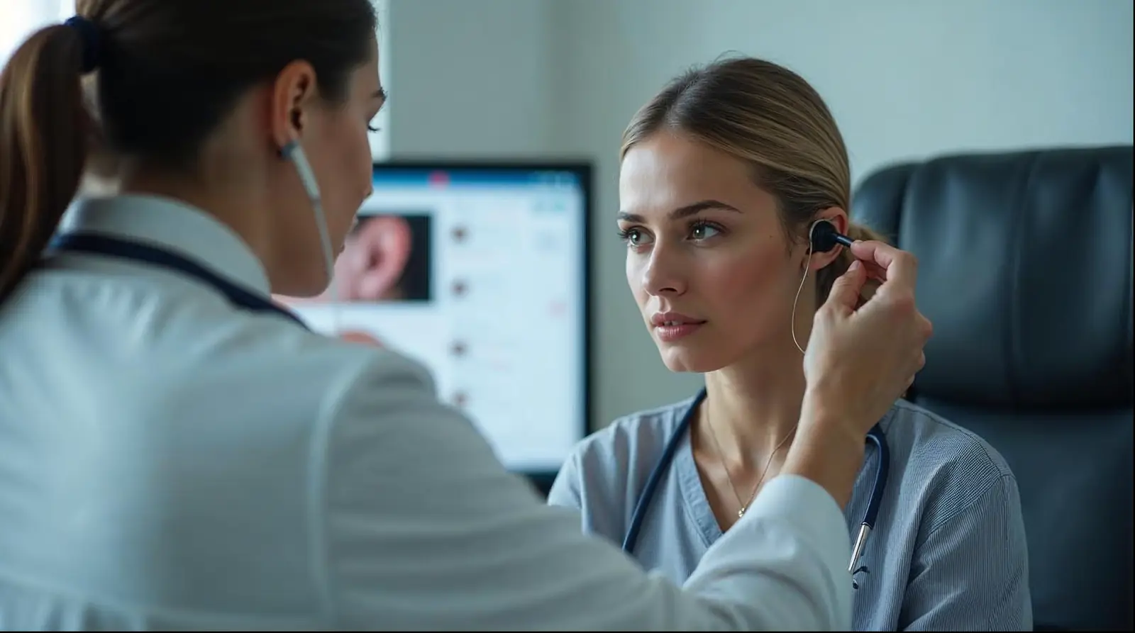 Uçuş sonrası kulak basıncı şikâyeti için modern KBB kliniğinde değerlendirme yapılan hasta